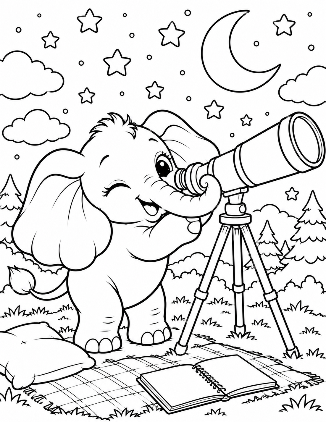 Little Trunk Adventures: A Cozy Coloring Book of Baby Elephant Fun