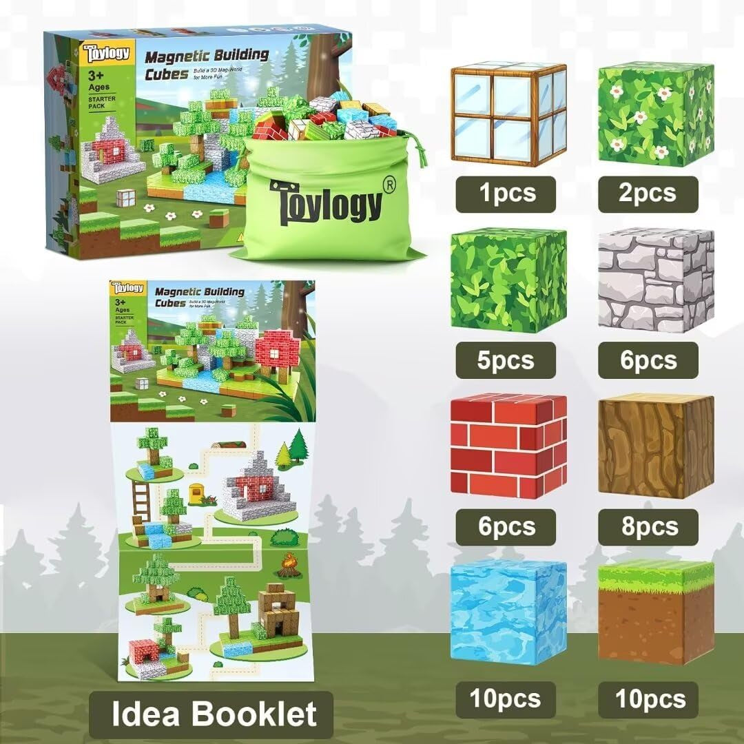 Magnetic Blocks 1 Inch Magnetic Building Blocks for Kids Age 3-5 5-7 6-8
