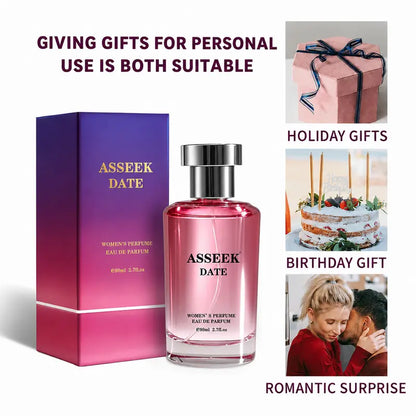 ASSEEK DATE Eau De Perfume 80Ml (2.7Fl Oz) - Aromatic Chic Gourmand, Long Lasting Vanilla Caramel Scent, Adults, Back to School, Gifts for Women