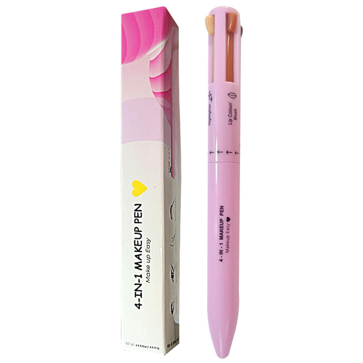 4 in 1 Makeup Pen Multifunctional Makeup Pencil from Eyeliner Lip Liner Brow Pencil Make up Pen Brow Pen Travel Makeup Pen Makeup Pencil and Highlighter Easy-To-Apply ＆ Compact Makeup Accessories