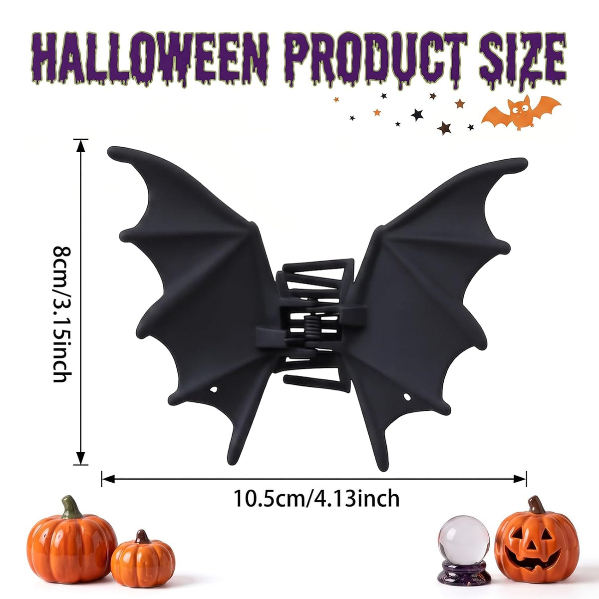 Bat Metal Hair Claw Clip Halloween Goth Accessories for Women Girl