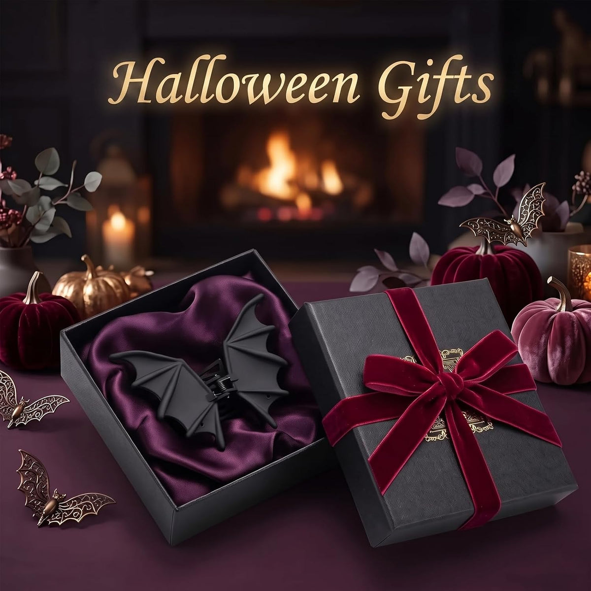 Bat Metal Hair Claw Clip Halloween Goth Accessories for Women Girl