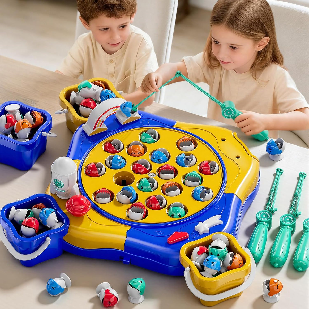 Magnetic Fishing Game for Kids Toddlers Ages 1-3 3-5 5-7, Blue