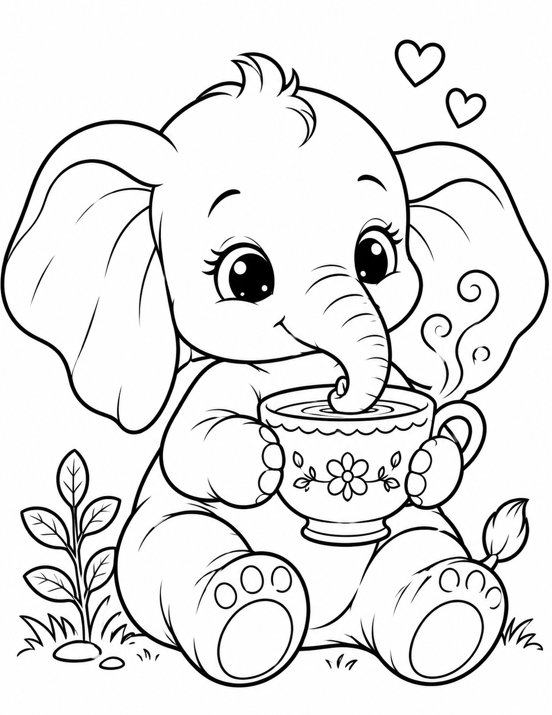 Little Trunk Adventures: A Cozy Coloring Book of Baby Elephant Fun