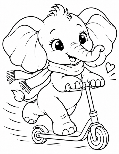 Little Trunk Adventures: A Cozy Coloring Book of Baby Elephant Fun