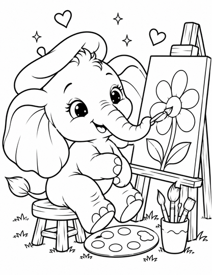 Little Trunk Adventures: A Cozy Coloring Book of Baby Elephant Fun