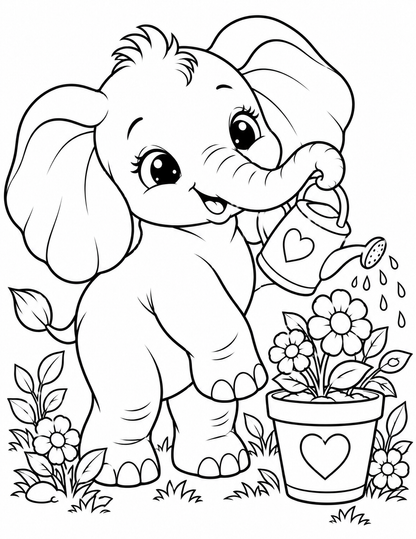 Little Trunk Adventures: A Cozy Coloring Book of Baby Elephant Fun