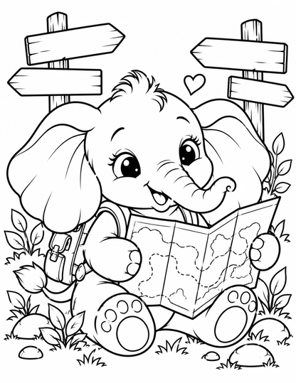 Little Trunk Adventures: A Cozy Coloring Book of Baby Elephant Fun