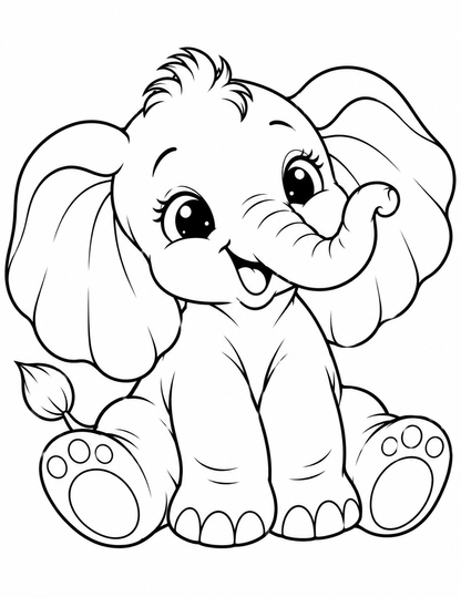 Little Trunk Adventures: A Cozy Coloring Book of Baby Elephant Fun