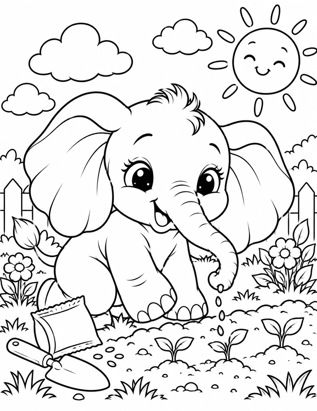 Little Trunk Adventures: A Cozy Coloring Book of Baby Elephant Fun