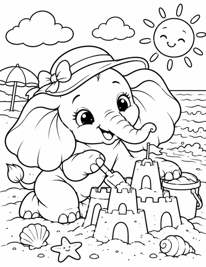 Little Trunk Adventures: A Cozy Coloring Book of Baby Elephant Fun