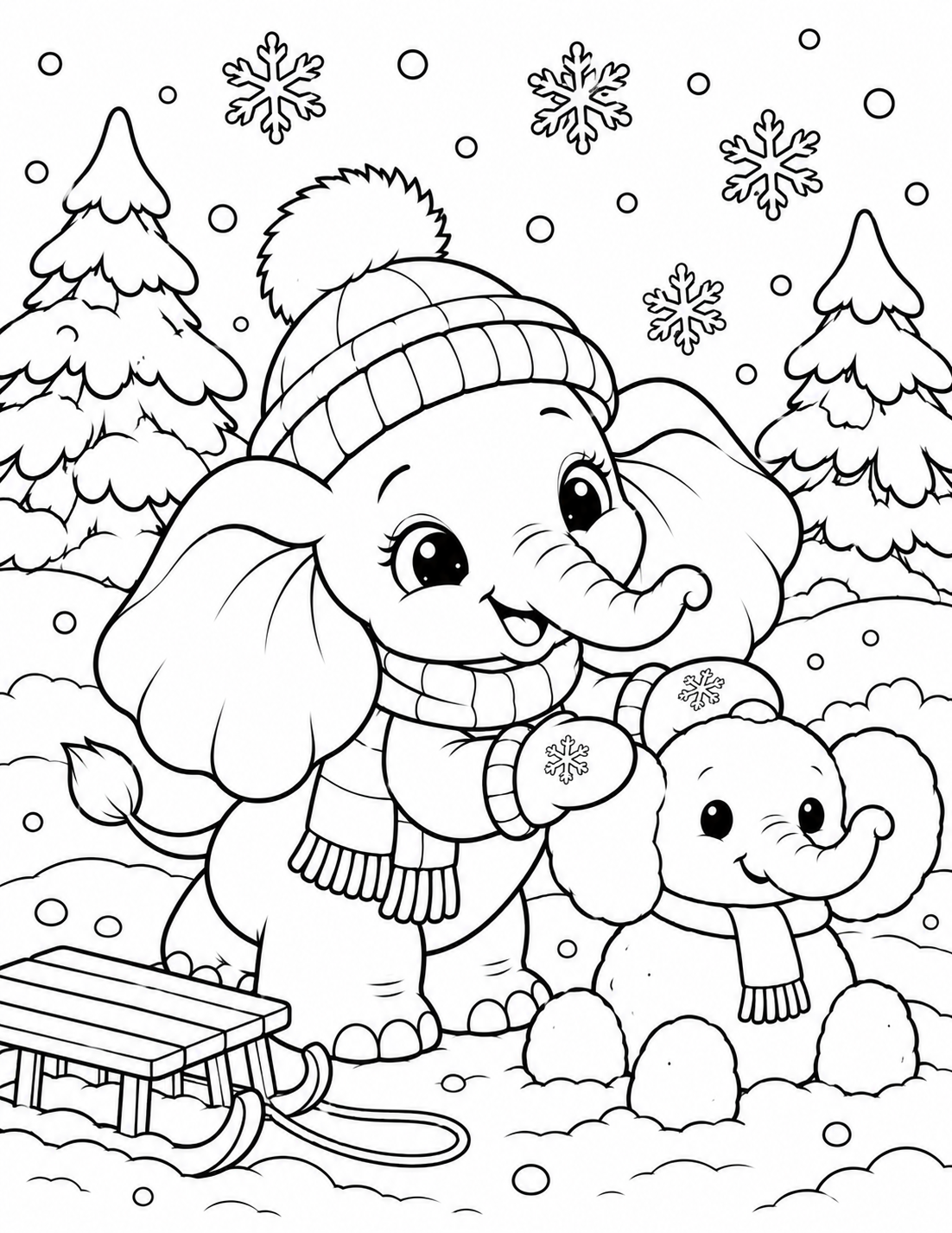 Little Trunk Adventures: A Cozy Coloring Book of Baby Elephant Fun