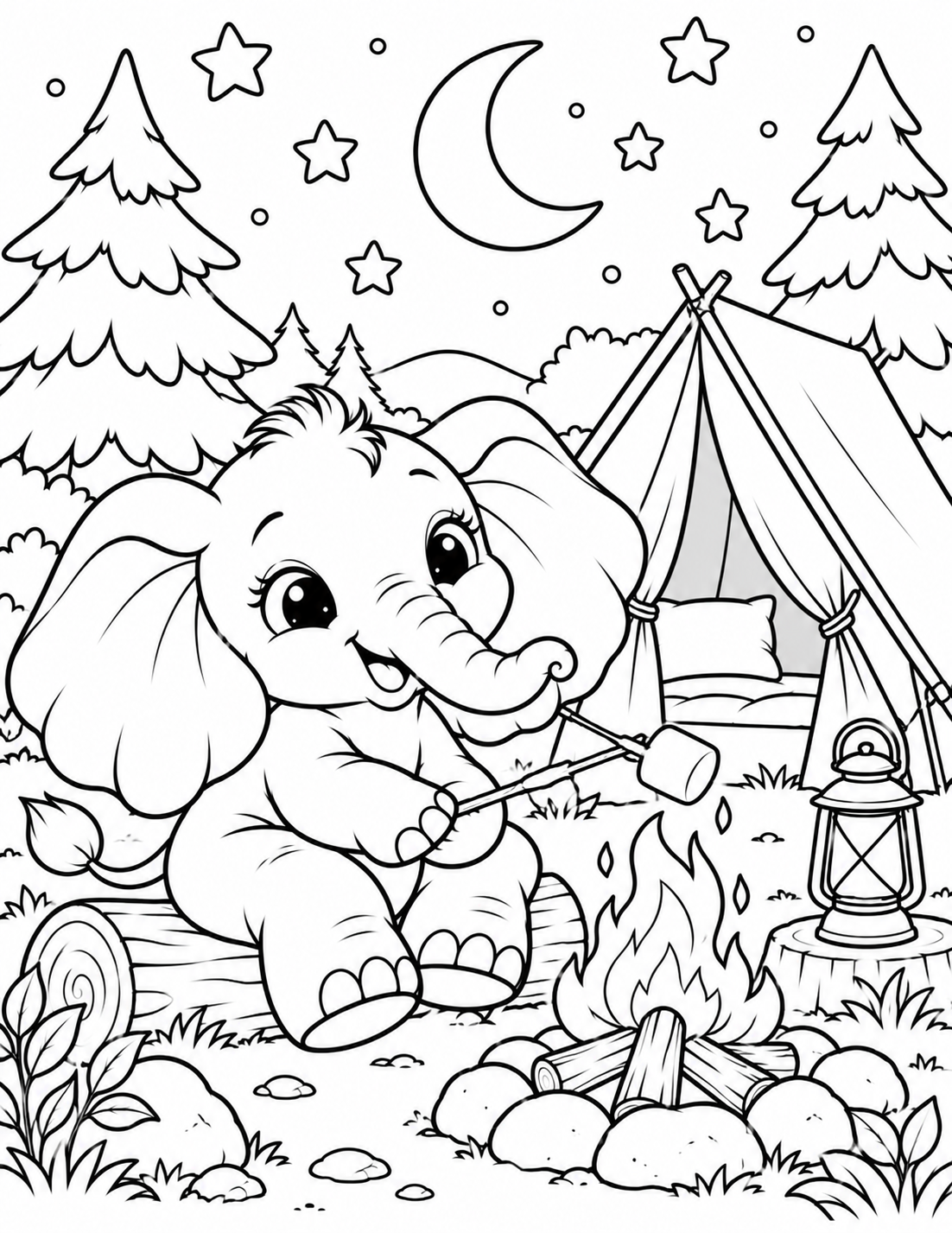 Little Trunk Adventures: A Cozy Coloring Book of Baby Elephant Fun