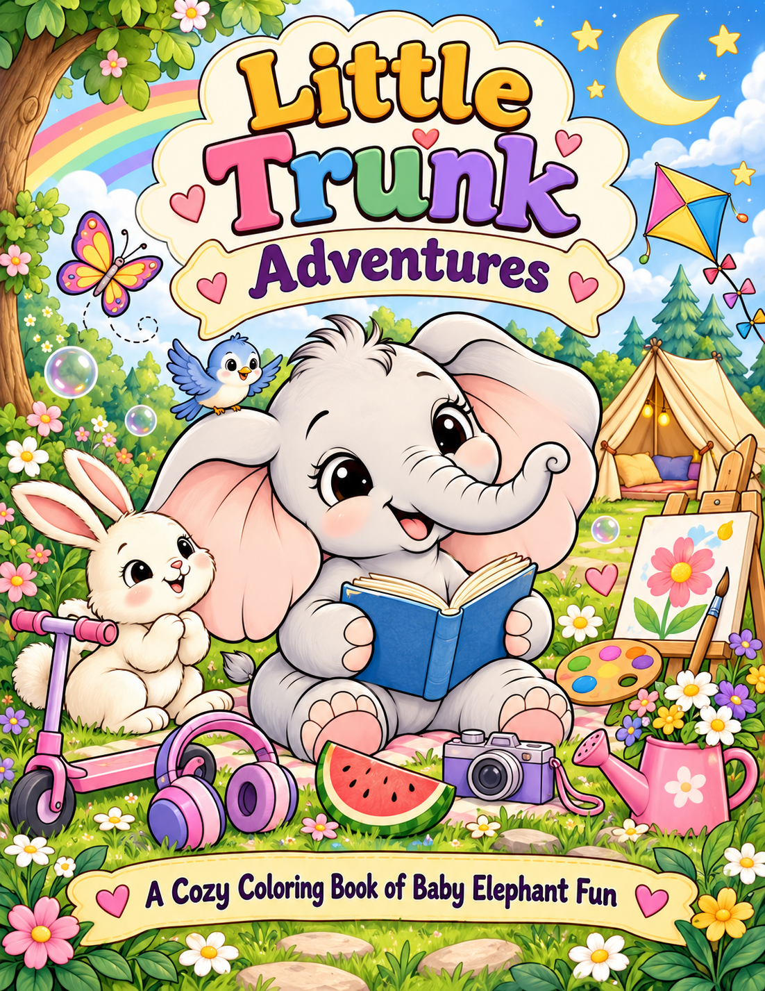 Little Trunk Adventures: A Cozy Coloring Book of Baby Elephant Fun