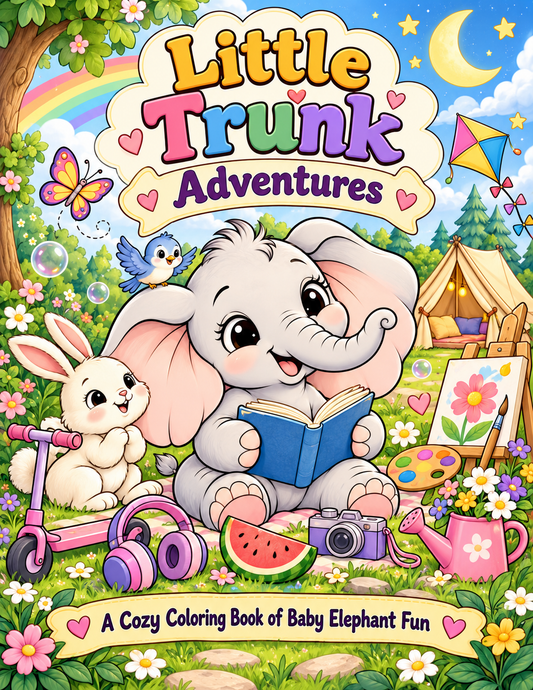 Little Trunk Adventures: A Cozy Coloring Book of Baby Elephant Fun