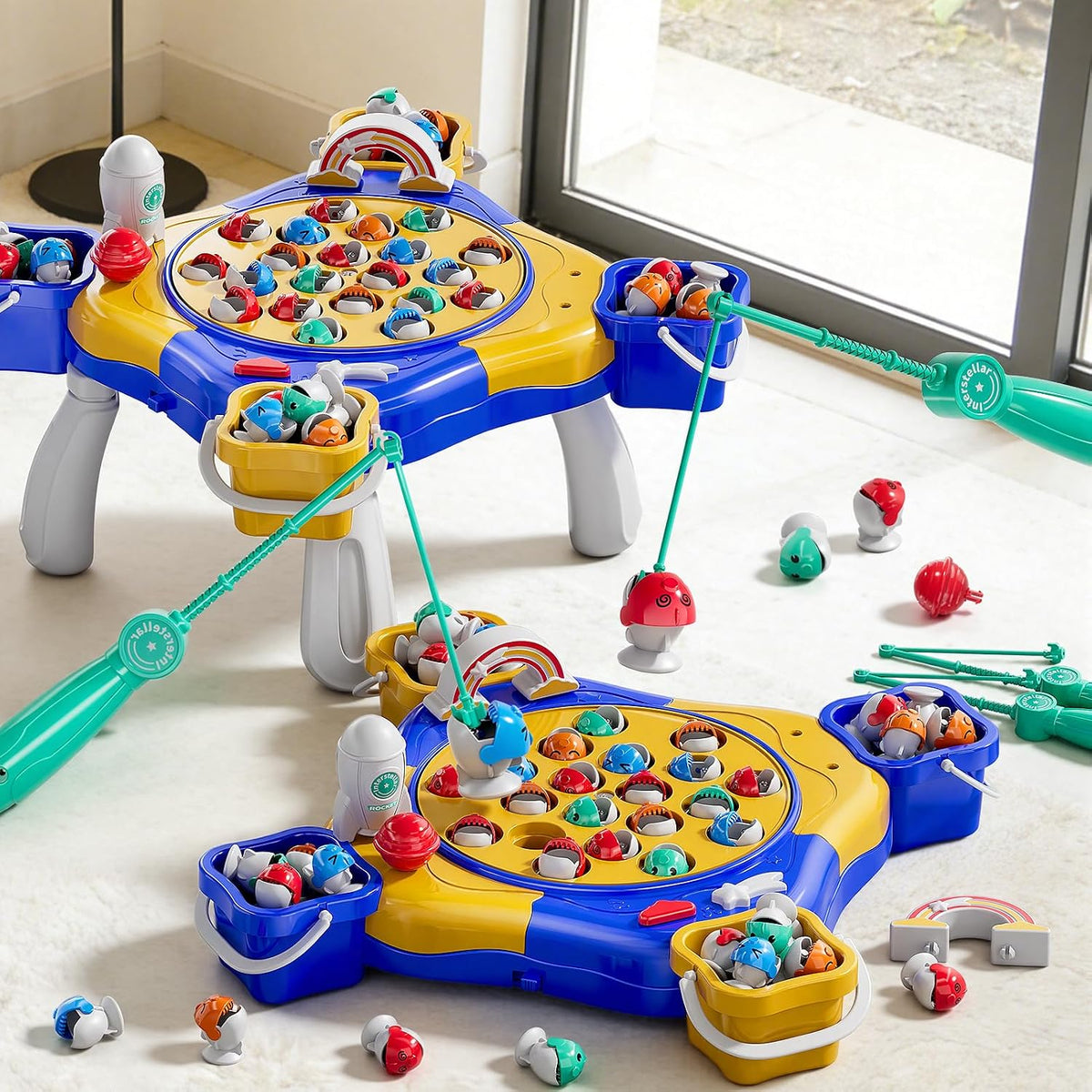 Magnetic Fishing Game for Kids Toddlers Ages 1-3 3-5 5-7, Blue