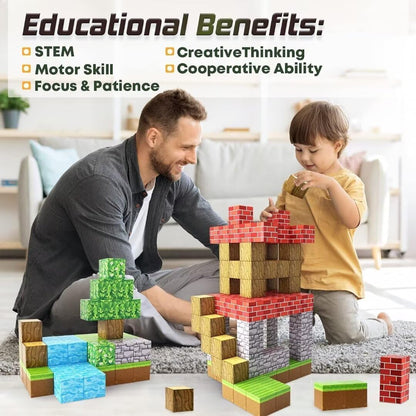 Magnetic Blocks 1 Inch Magnetic Building Blocks for Kids Age 3-5 5-7 6-8